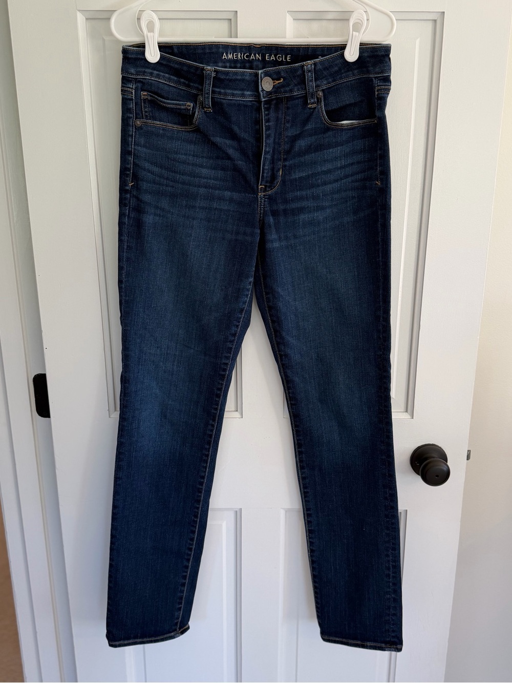 American Eagle Next Level Stretch High Rise Skinny Jeans 12 Long Dark Wash
